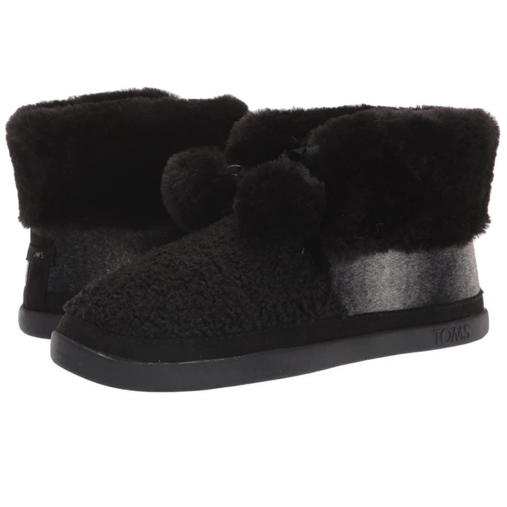 TOMS Celeste‎ Faux Shearling Leopard Bootie Slippers Size 8 A2